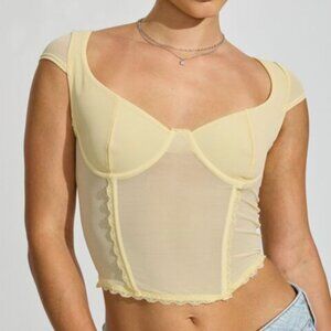 GARAGE Milan Mesh Tie Back Bustier
